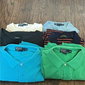 Ralph Lauren Men's Polo Shirts in Blue, Green, and Black